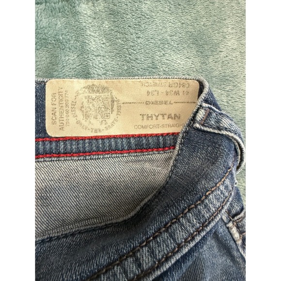 Diesel Thytan Men 34 Jeans Comfort Straight Dark Wash Distressed - Picture 3 of 7